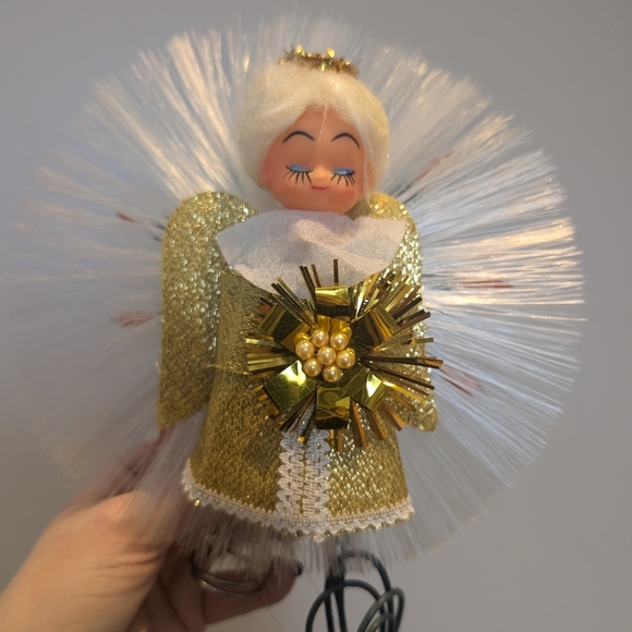 Gold and White Angel Tree Topper - Picture 9 of 9